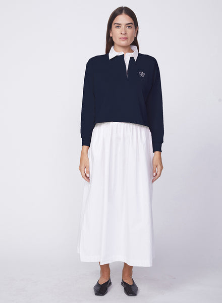 トップス Ribbed jersey polo shirt Heavy Ribbed Jersey Graphic Cropped Polo in New Navy