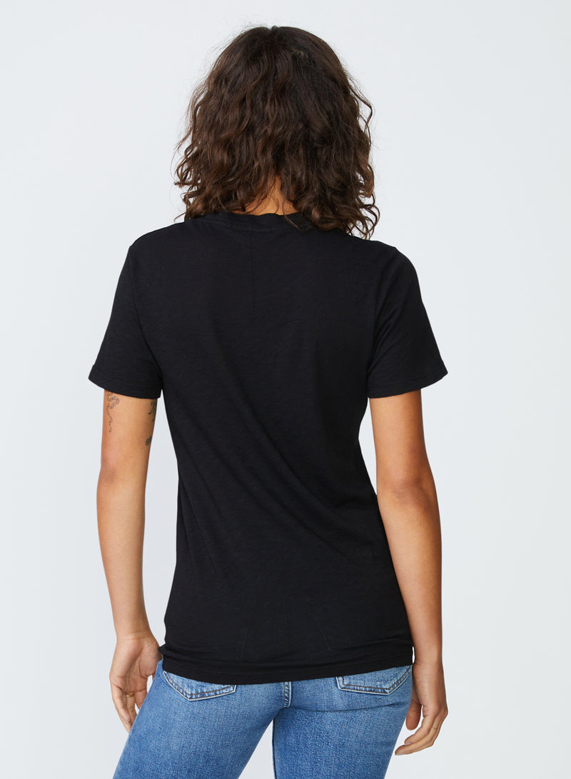 Supima Slub Jersey Short Sleeve T-Shirt in Black - back