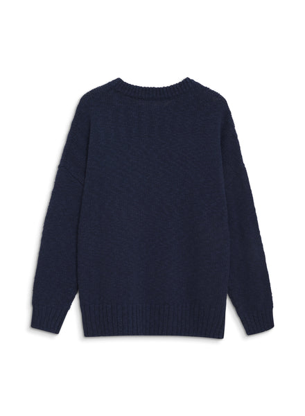 トップス nknit pattern pullover sweat L.GRAY/NAVY Men's Long Sleeve Crewneck Pullover - Donald Ross Sportswear