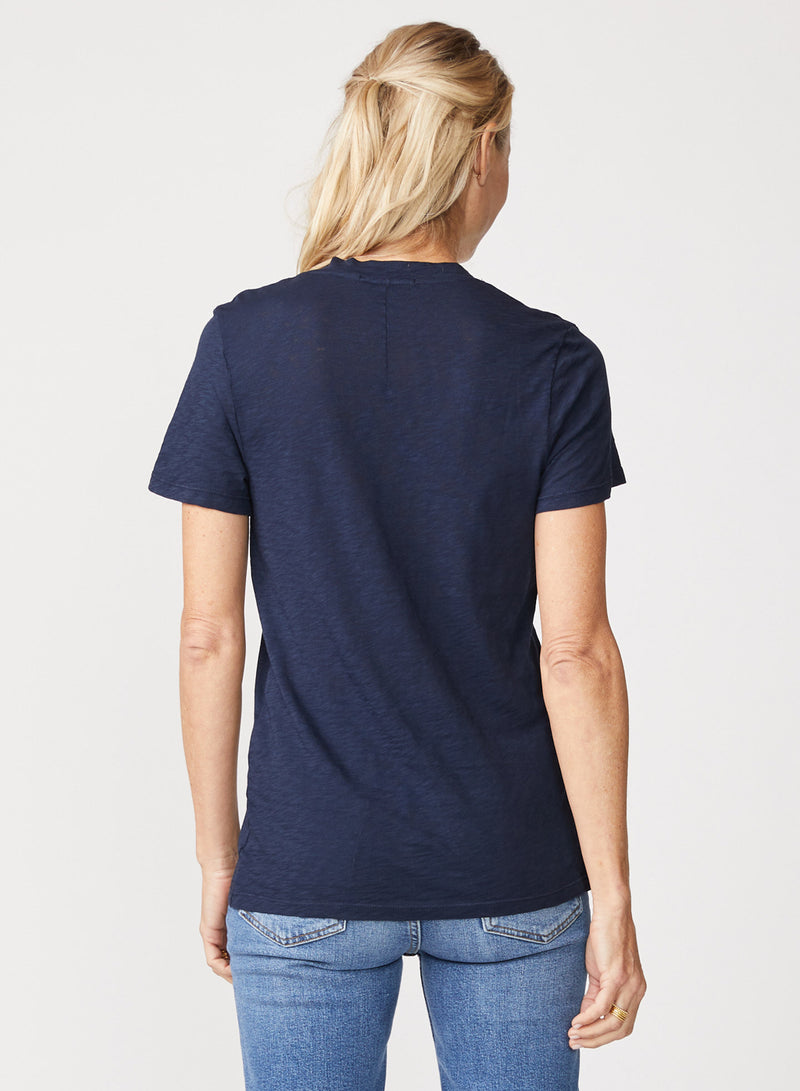 Supima Slub Jersey Short Sleeve Crew in New Navy