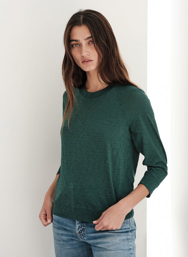 Supima Slub Jersey Sweatshirt Tee in Rainforest