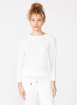 Supima Slub Jersey Sweatshirt Tee in White