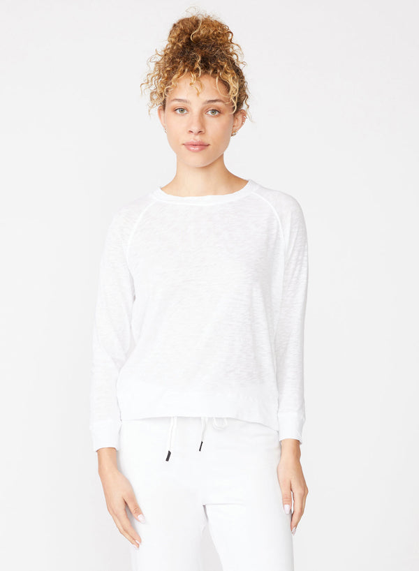 Supima Slub Jersey Sweatshirt Tee in White