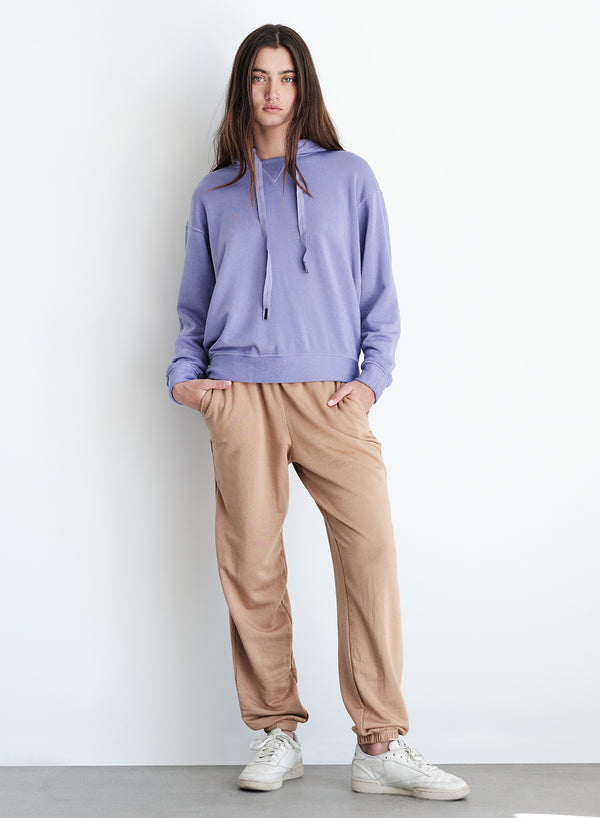 Softest Fleece Sweatpant with Pockets in Teddy- full length (front)
