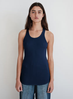 Stateside 2x1 Rib Racerback Tank Top in New Navy