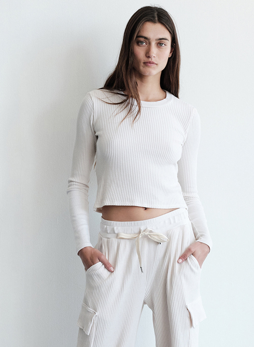 Luxe Thermal Long Sleeve Scoop Neck in Cream