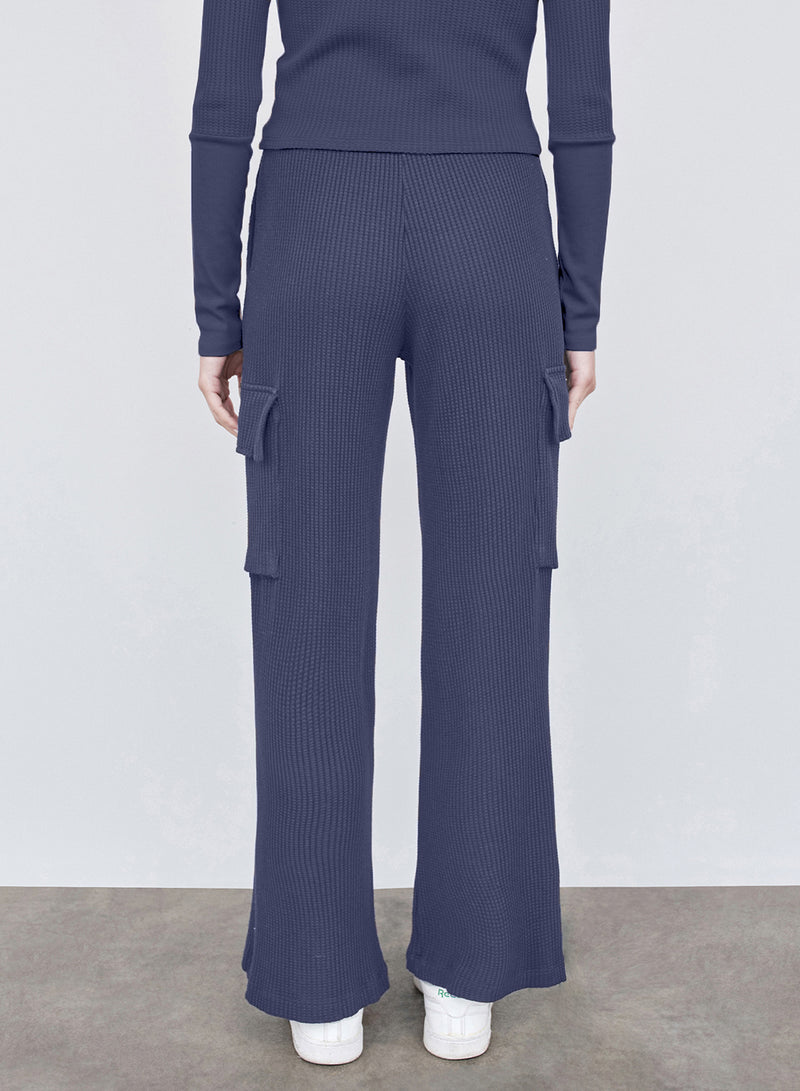 Luxe Thermal Drawstring Cargo Pant in Ash