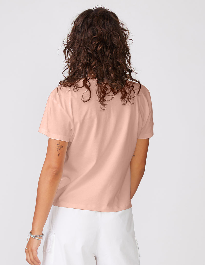 Cloud Jersey Short Sleeve Crew in Almond