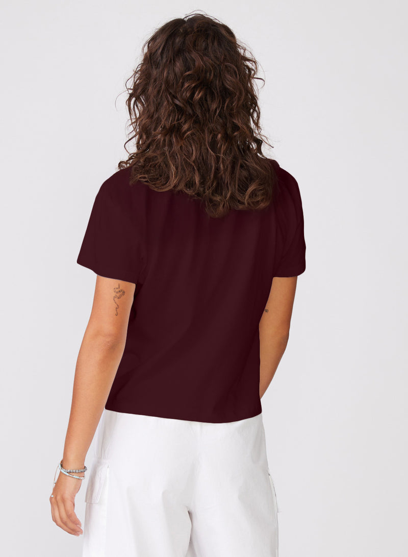 Cloud Jersey Short Sleeve Crew in Cabernet