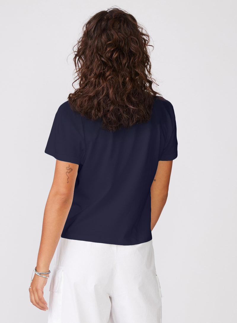 Cloud Jersey Short Sleeve Crew Tee in New Navy