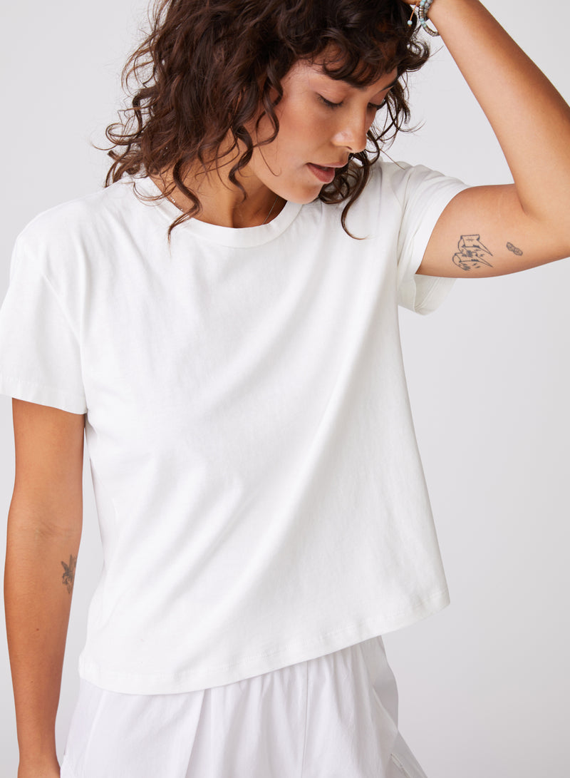 Cloud Jersey Short Sleeve Crew in White