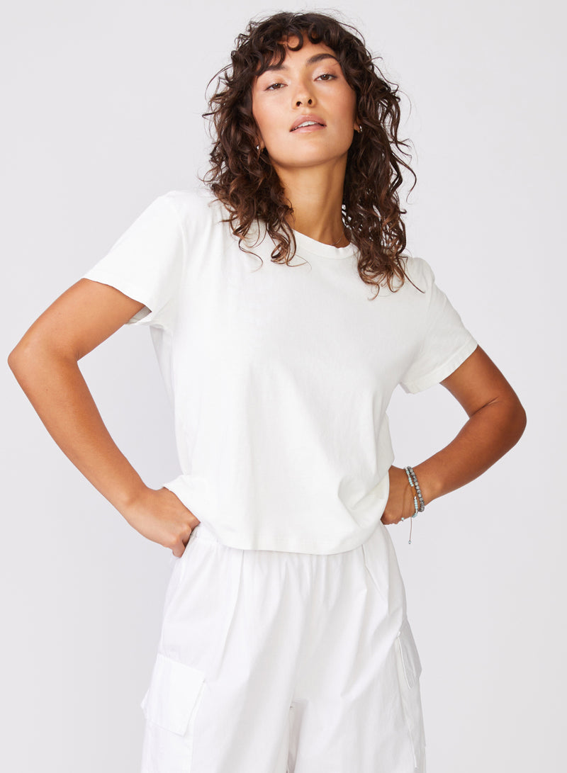 Cloud Jersey Short Sleeve Crew in White