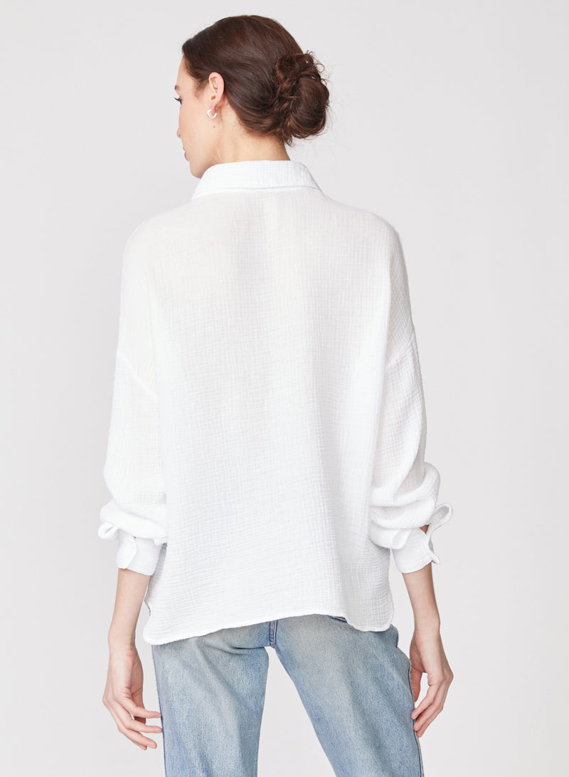 Gauze Oversized Shirt in White