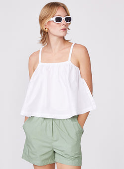 Fine Poplin Swing Top in White