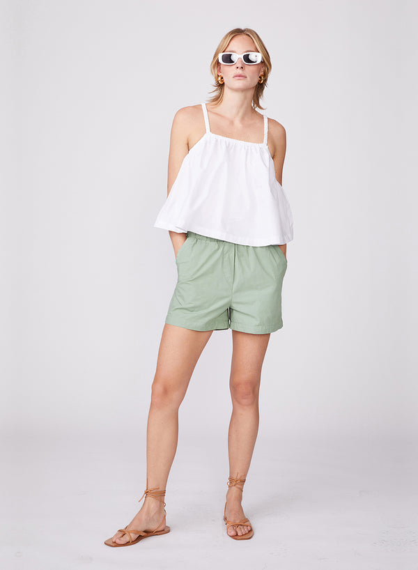 Fine Poplin Swing Top in White