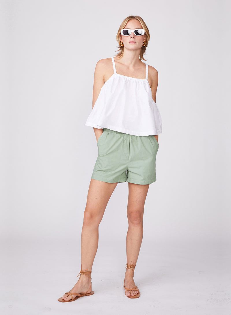 Fine Poplin Swing Top in White