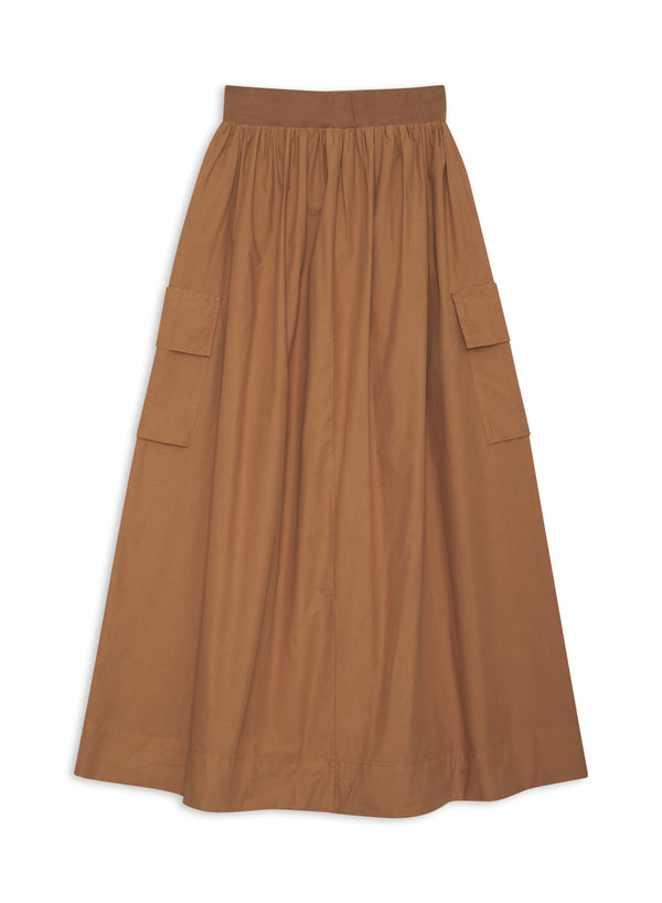 Structured Poplin Cargo Skirt in Teddy