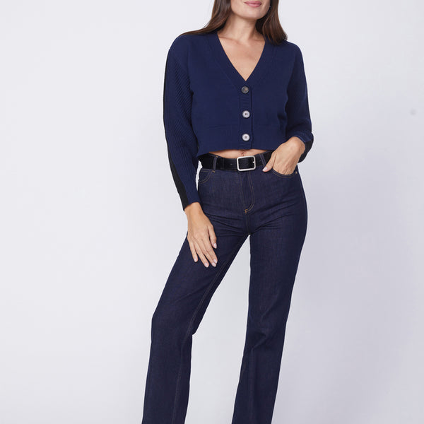 ENFOLD COLOR-BLOCK CARDIGAN ネイビー ブラック COLOR－BLOCK CARDIGAN（300HA270