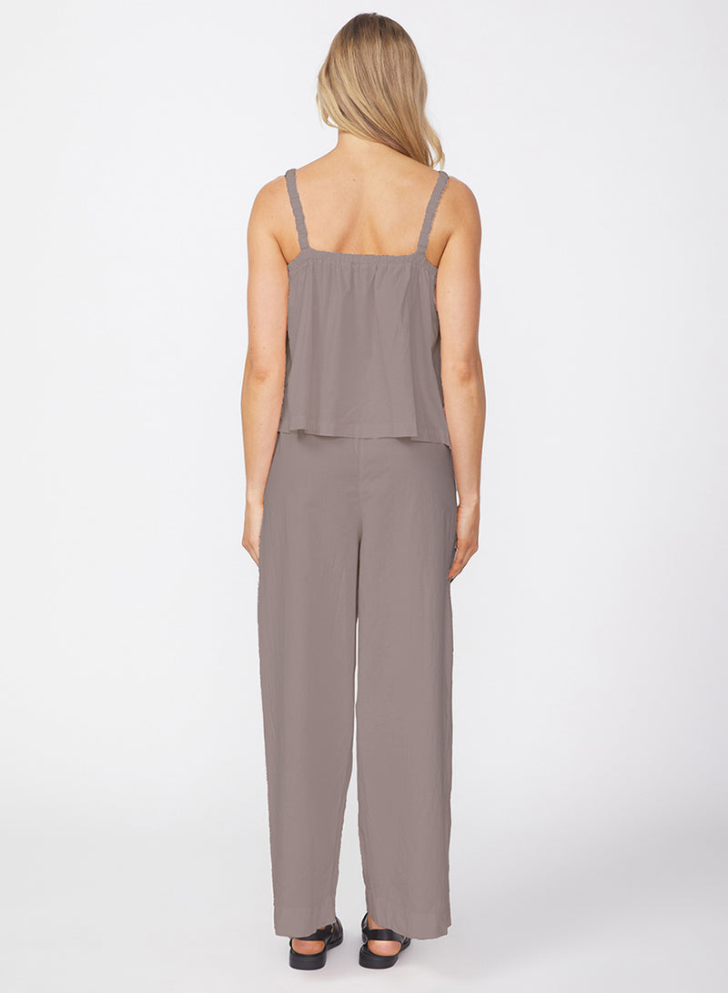 Voile Wide Leg Trouser in Twig-back