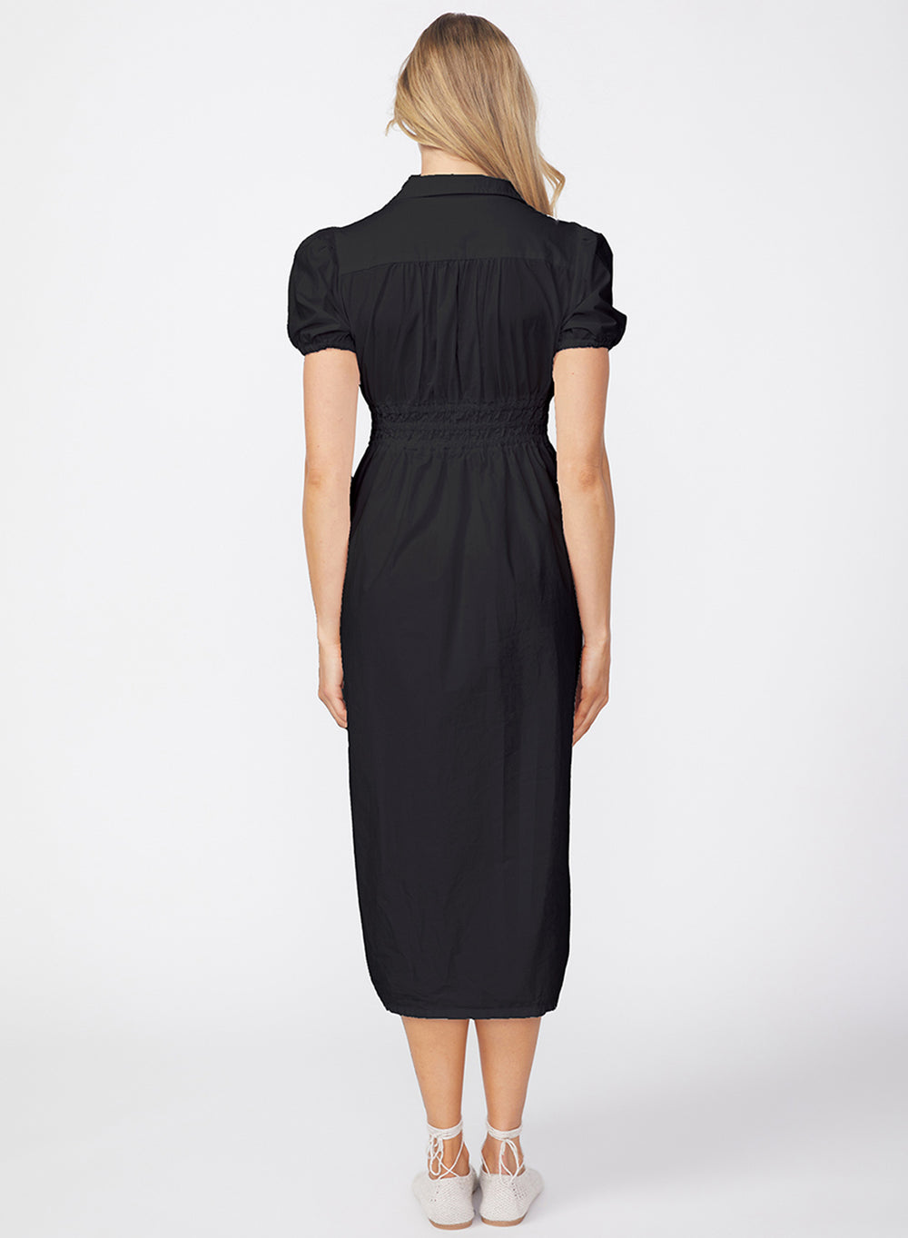 Fine Poplin Twist Front Maxi Dress in Black – shopstateside.us