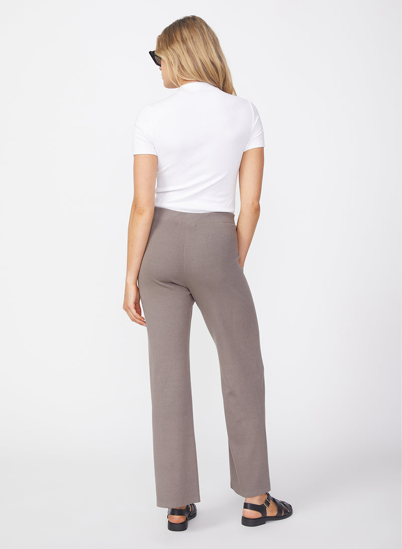 Luxe 2x1 Rib Cropped Pant in Twig-back