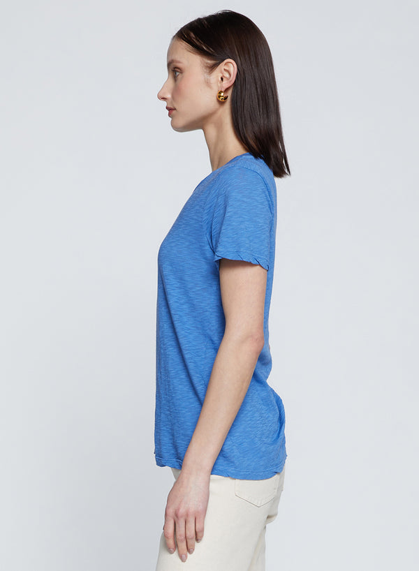 Supima Slub Short Sleeve Crew in Club Blue-side view