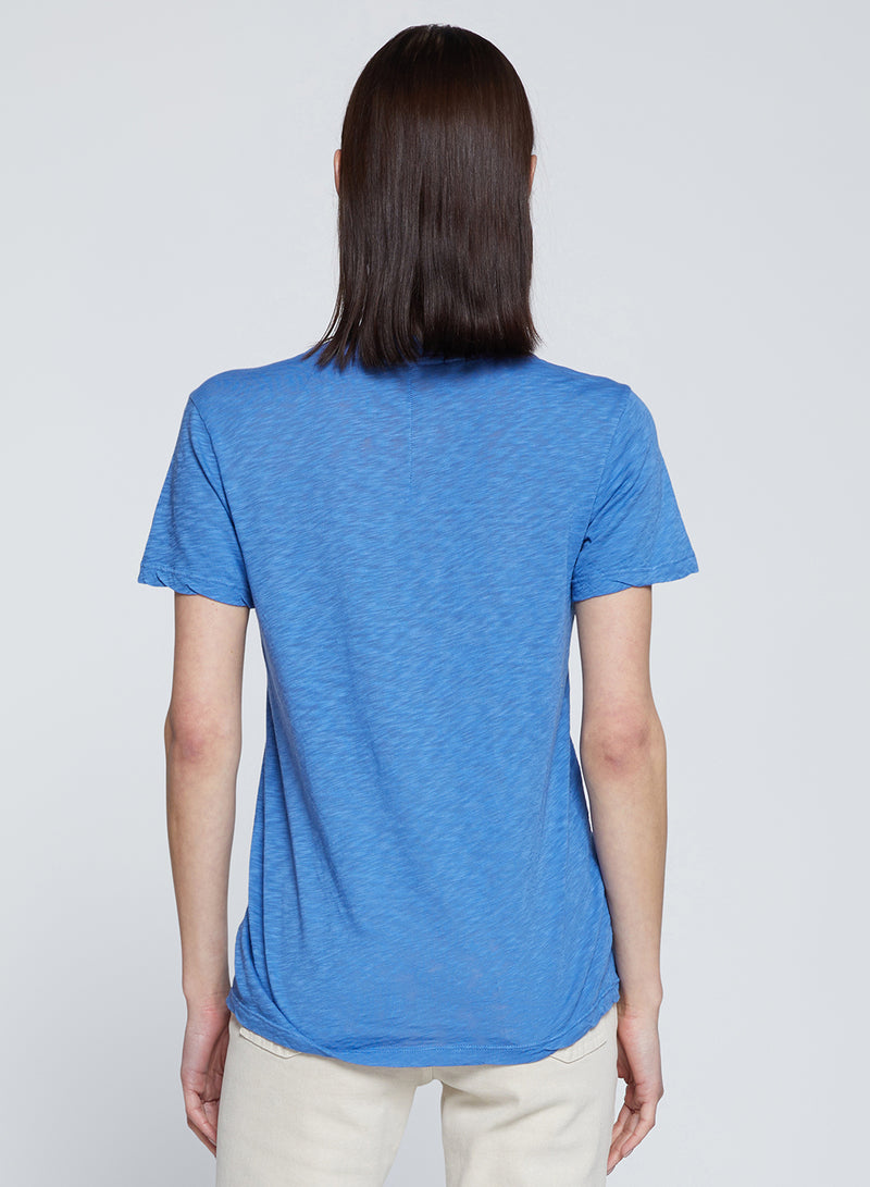 Supima Slub Short Sleeve Crew in Club Blue-back view