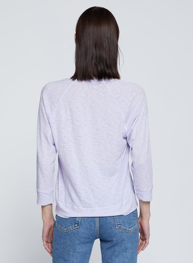 Supima Slub Sweatshirt Tee in Wisteria-back view