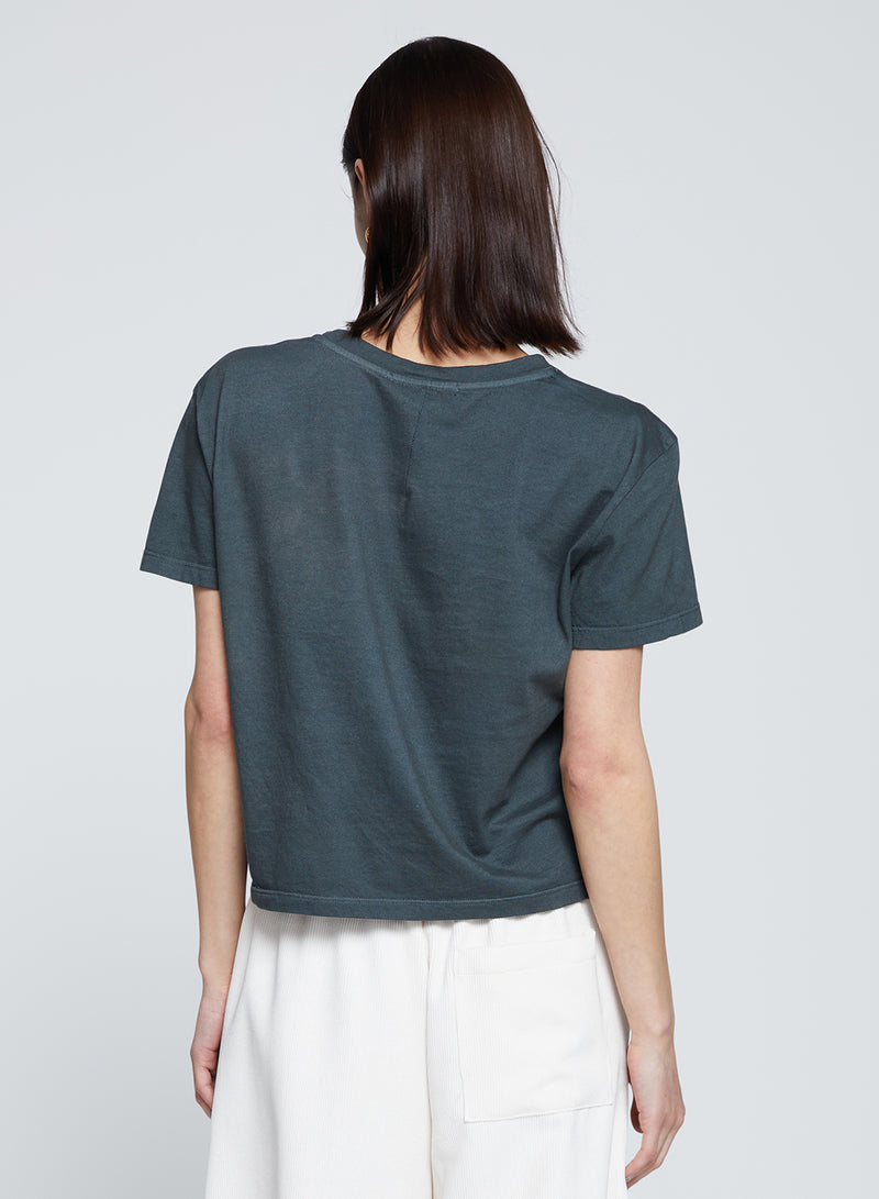 Cloud Jersey Short Sleeve Crew in Verde-back