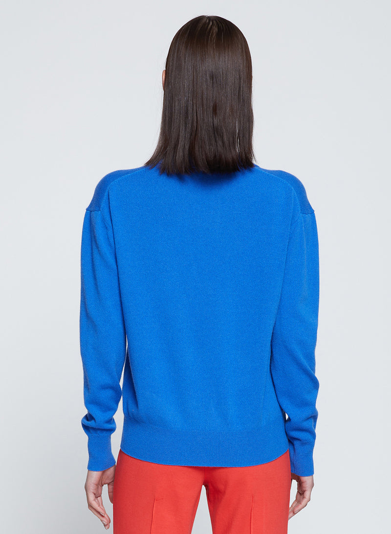 Johnny Collar Sweater in Club Blue-back