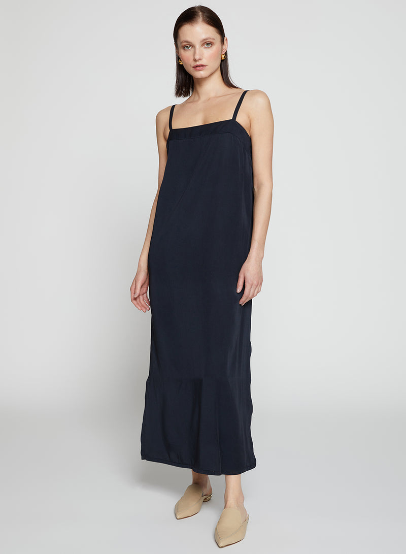 Dove Modal Slip Dress in Black-front full view