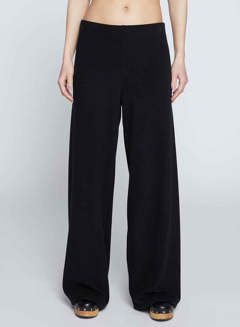 Honeyluxe Flatback Rib Pant in Black