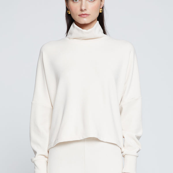 Honeyluxe Flatback Rib Dropped Dolman Top in Cream – shopstateside.us