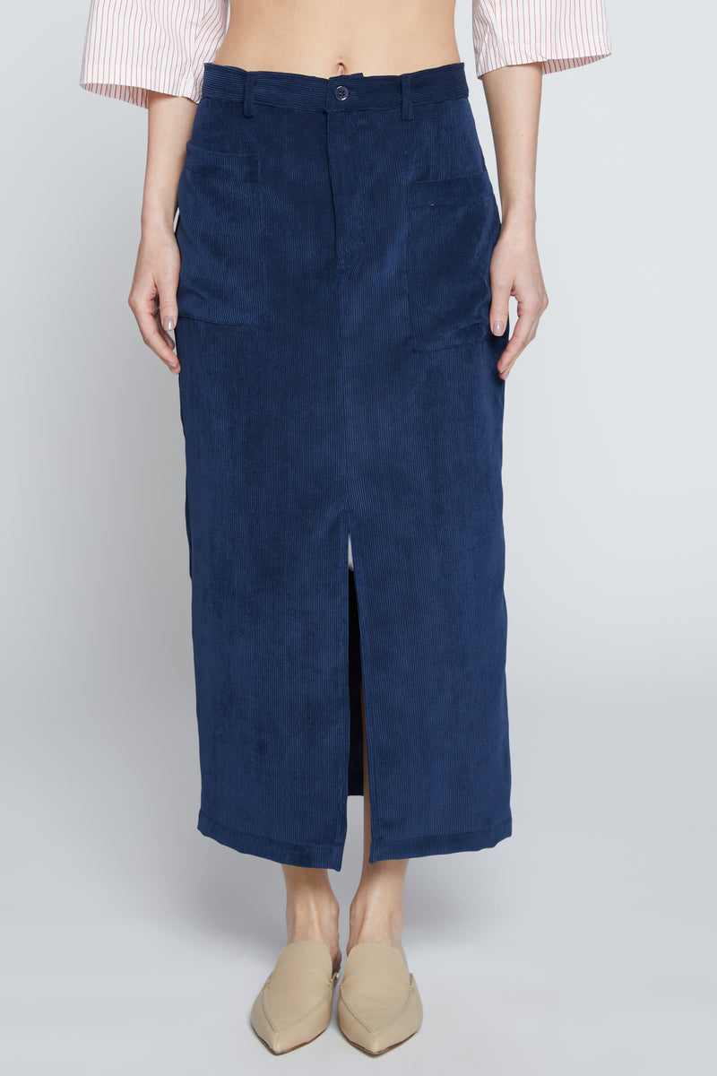 Cord skirt blue hotsell