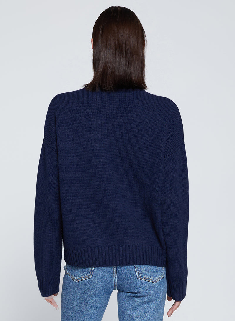 Colorblock Pocket Crew Sweater in New Navy-back 