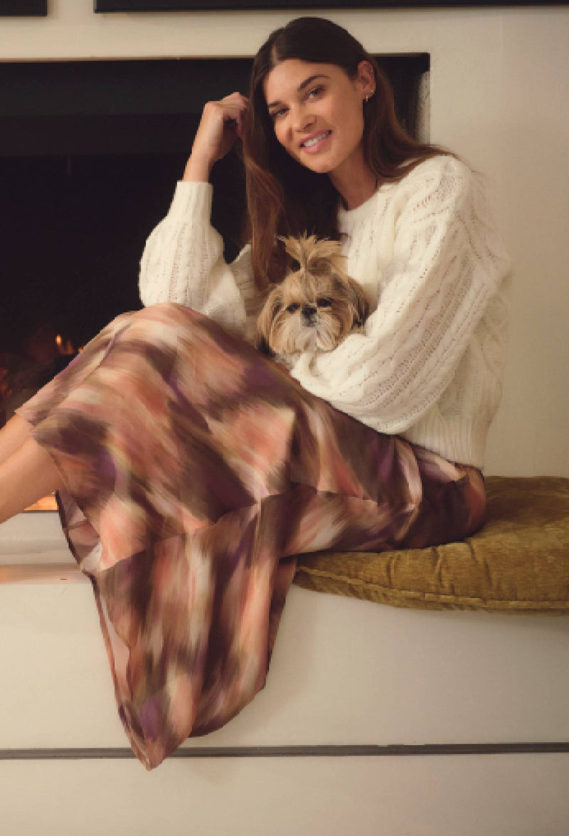 Cable Pullover Sweater in Cream