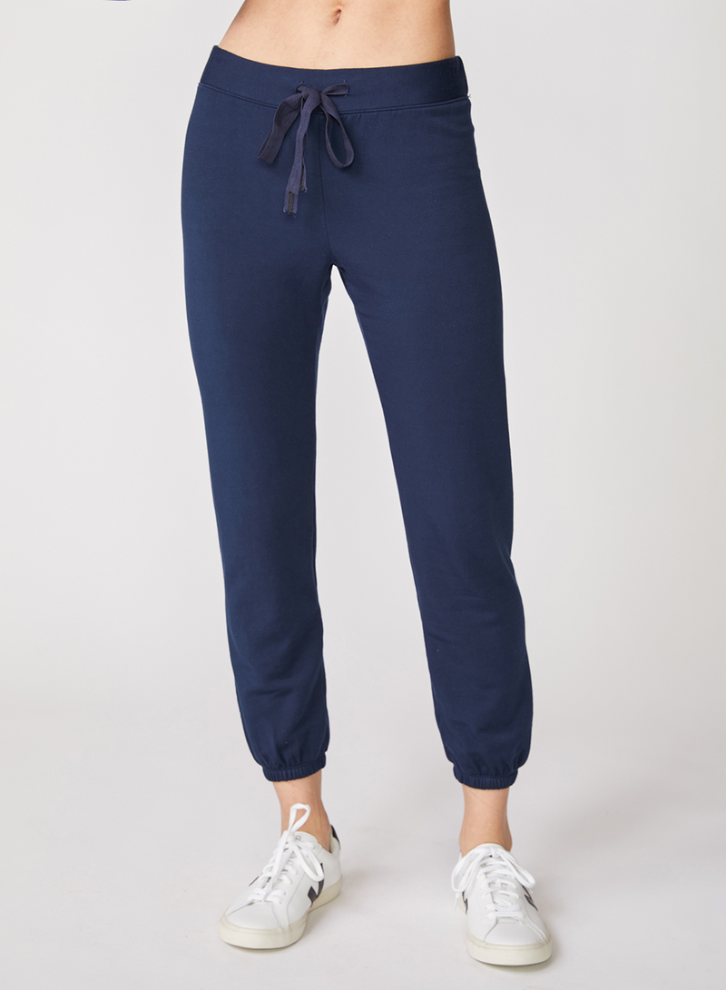 Softest Fleece Drawstring Sweatpant in New Navy shopstateside.us