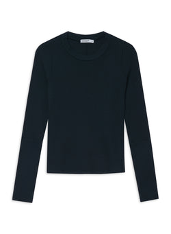 Luxe Thermal Long Sleeve Scoop Neck in New Navy front