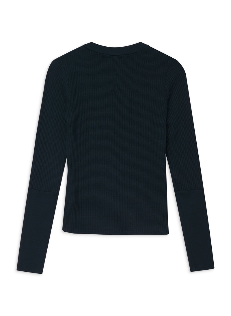 Luxe Thermal Long Sleeve Scoop Neck in New Navy back