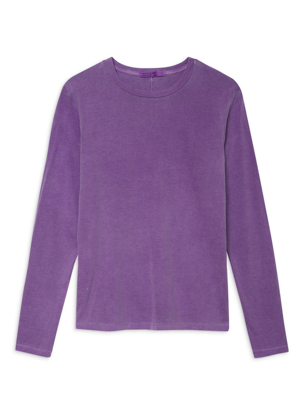 Cloud Jersey Long Sleeve Crew in Hyacinth front