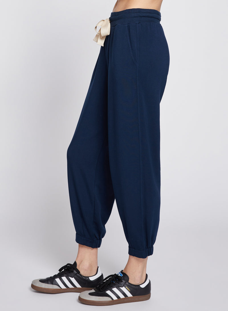 Softest Fleece Pant in New Navy-side view