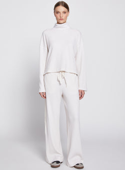 Luxe Thermal Turtleneck in Cream-full view front