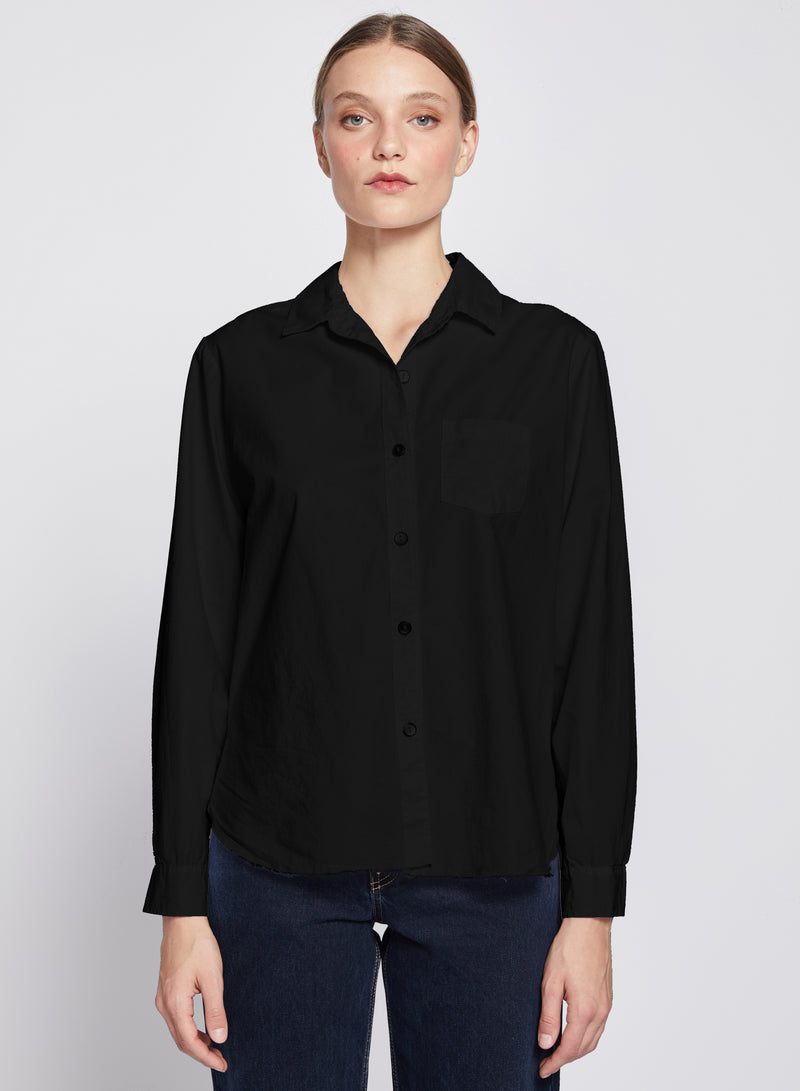 Fine Poplin Classic Shirt in Black