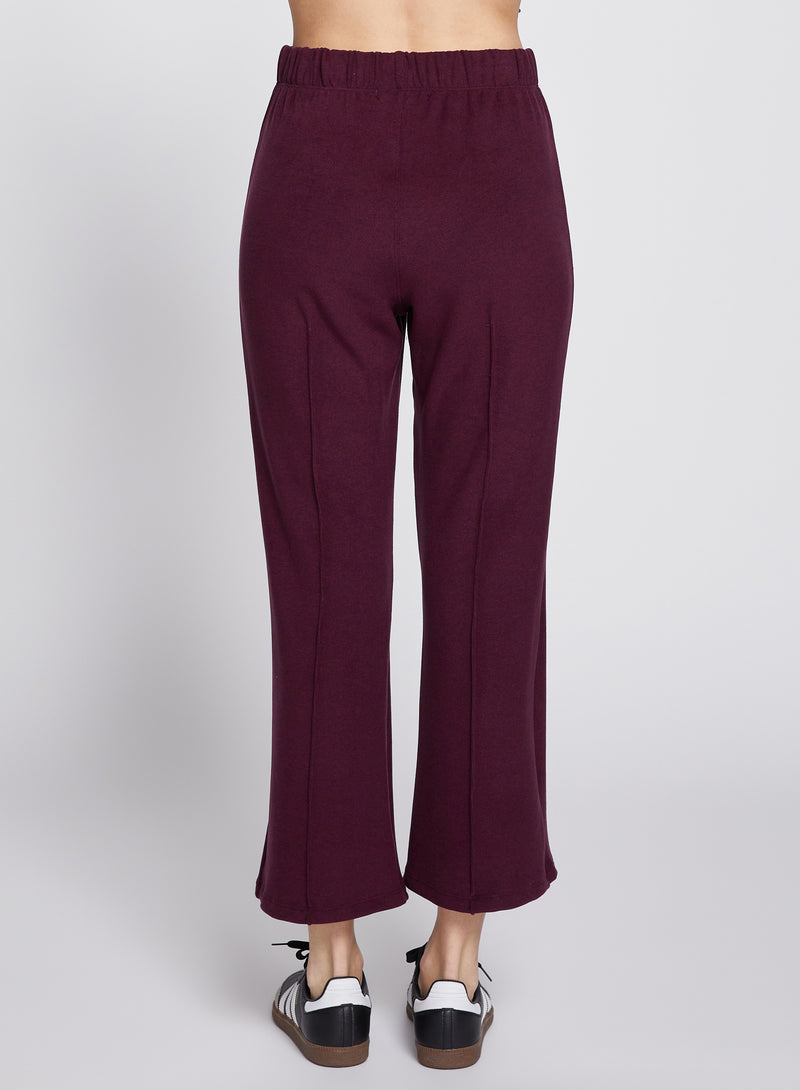 Honeyluxe Kick Flare Pant in Cherry Liquor-back view