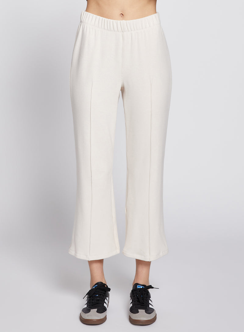 Honeyluxe Kick Flare Pant in Cream-34 front view