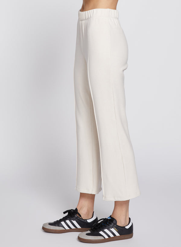 Honeyluxe Kick Flare Pant in Cream-side view