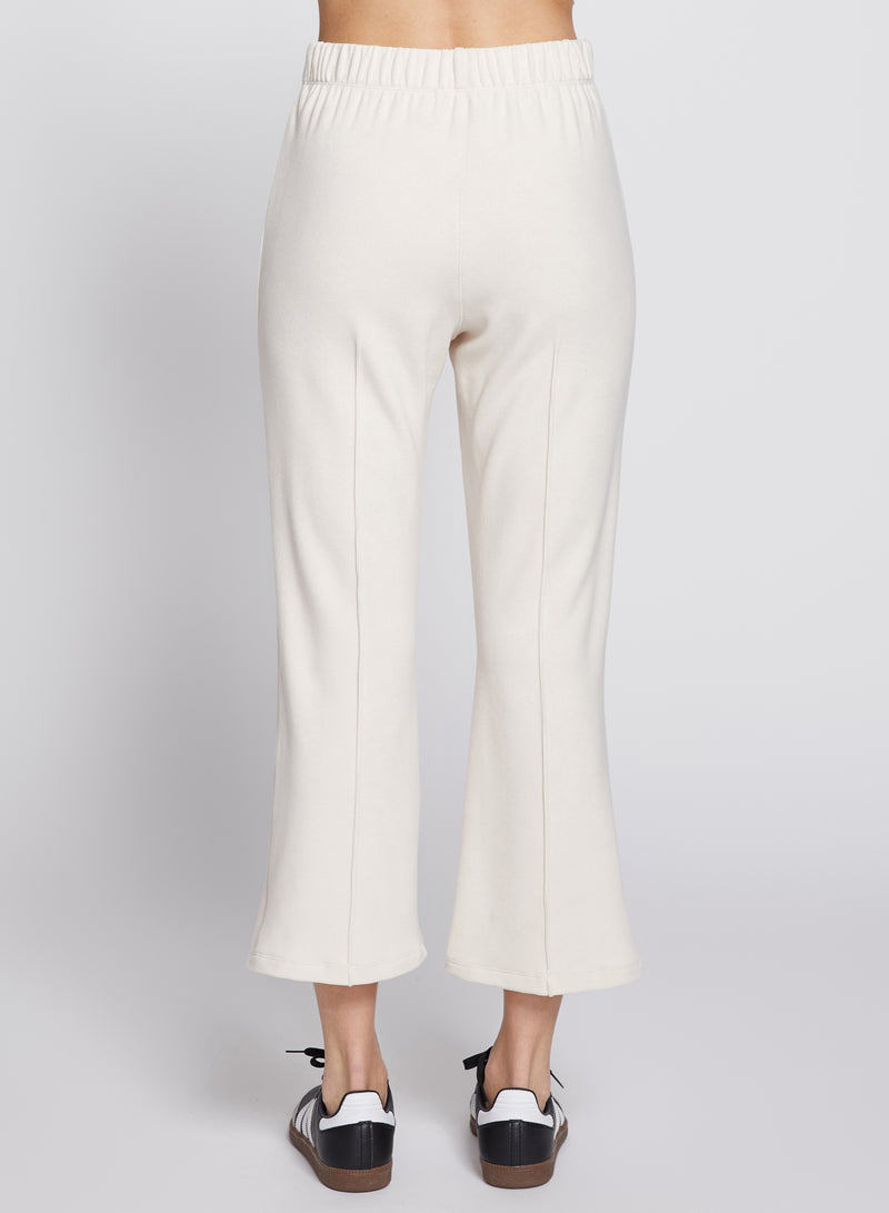 Honeyluxe Kick Flare Pant in Cream-back view