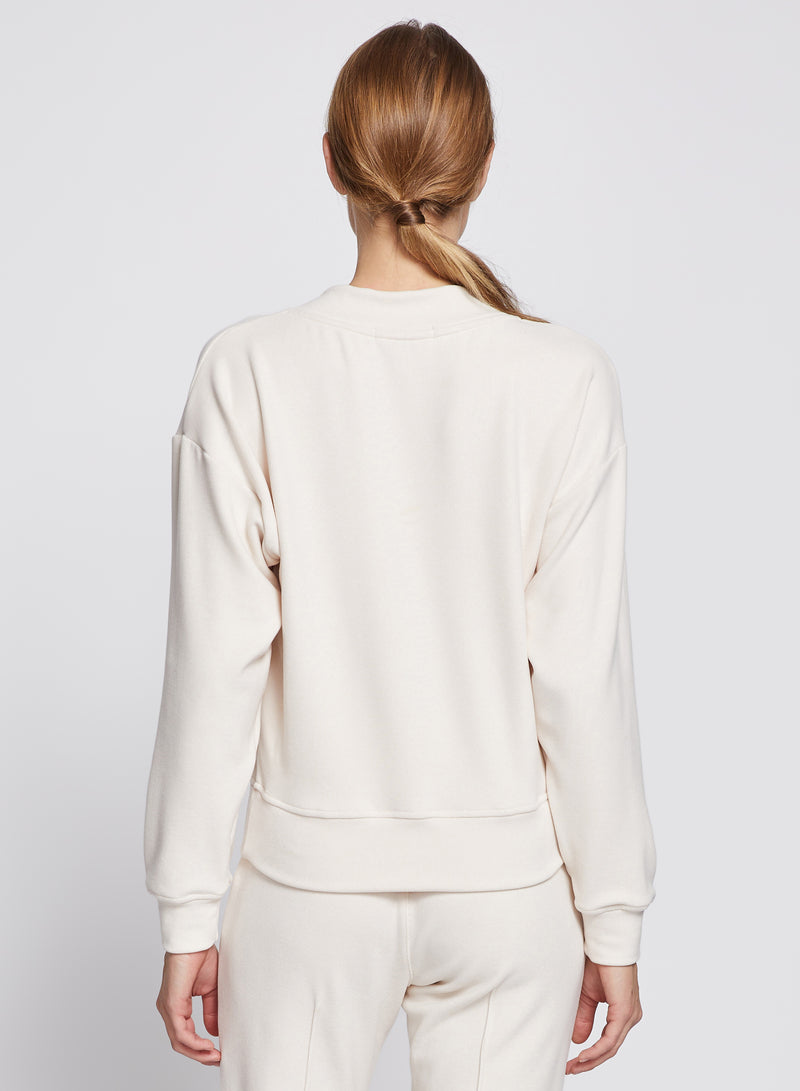 Honeyluxe V-Neck Pullover in Cream