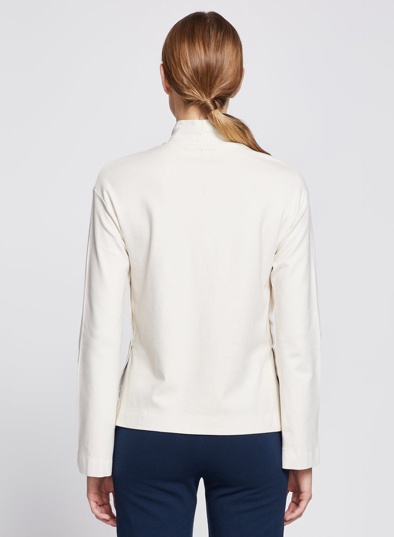 Softest Fleece Crew Neck Pullover in Espresso-back view