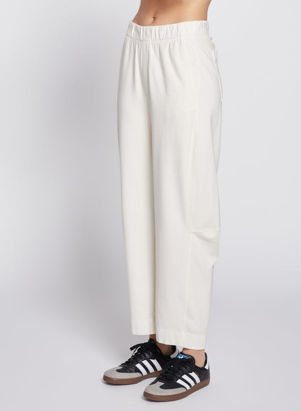 Ponte Barrel Pant in Cream